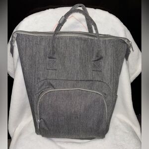 Gray Insulated Baby Diaper Backpack Tote